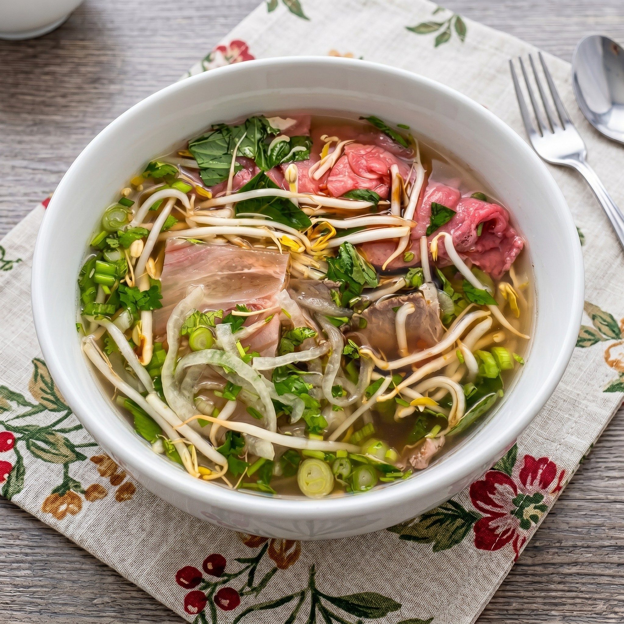 Rare Steak, Brisket, Tendon Pho.