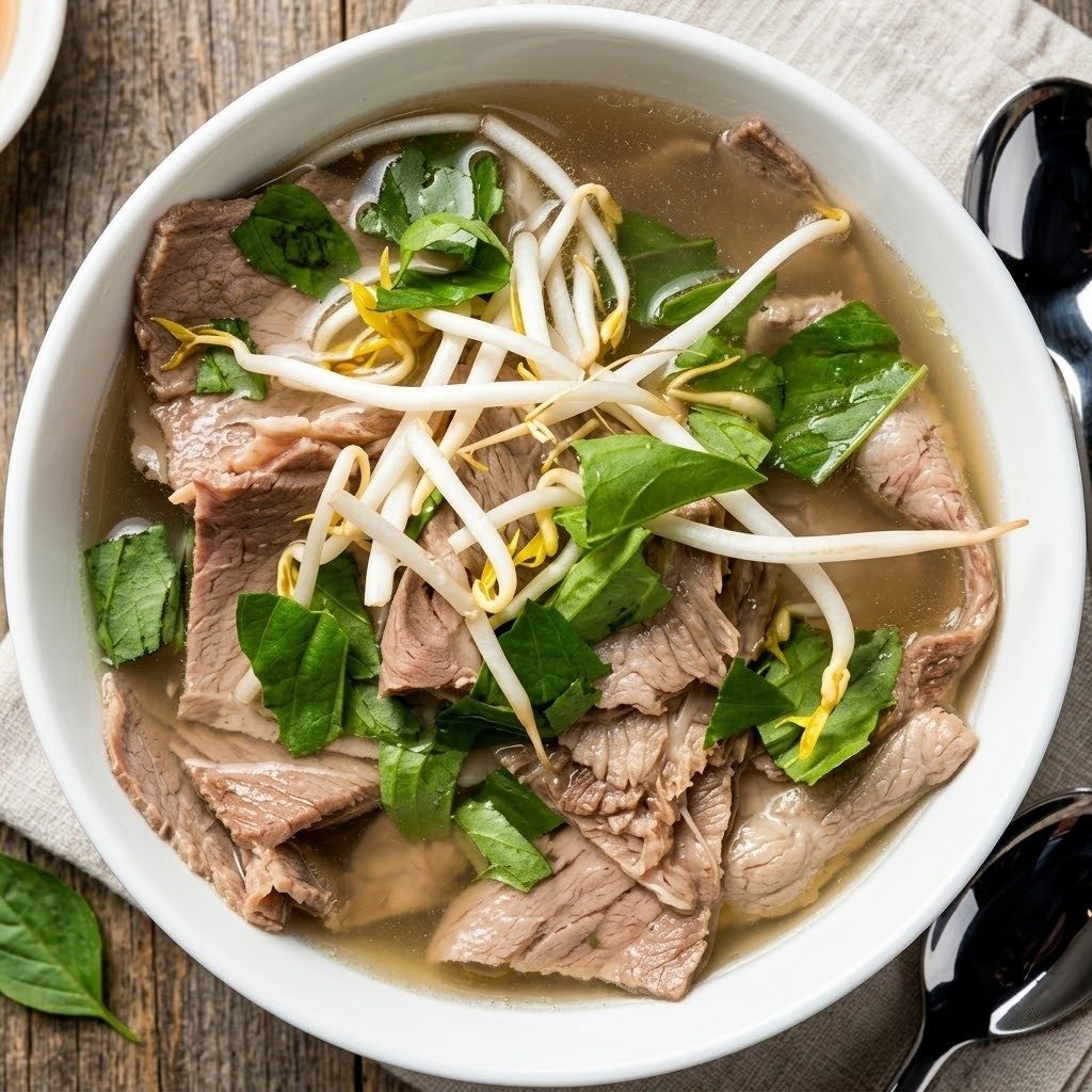 Well Done Flank Steak, Brisket Pho.