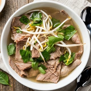 Well Done Flank Steak, Brisket Pho