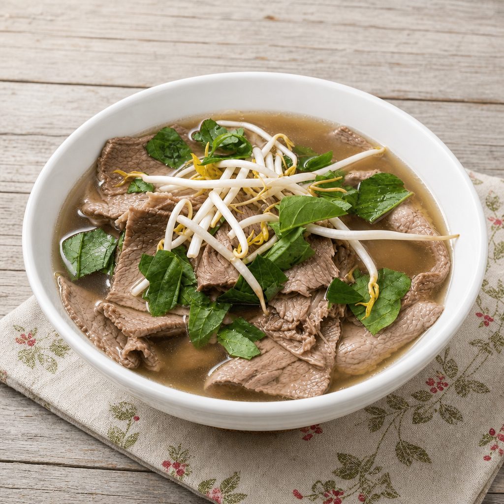 Well Done Flank Steak, Brisket Pho.
