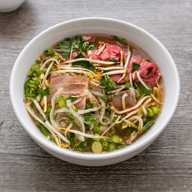 Rare Steak, Brisket, Tendon Pho.