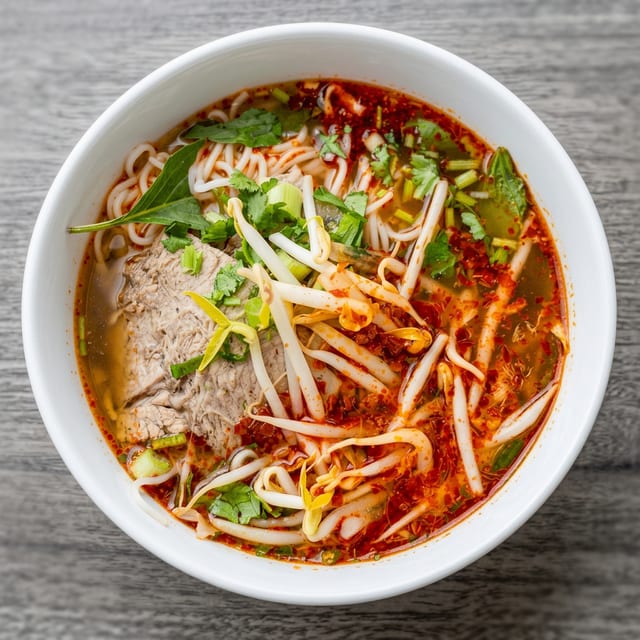Hot and Spicy Beef Noodle Soup.